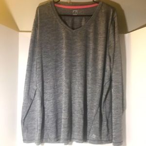 RBX top performance size 3x long sleeves gray 100% polyester